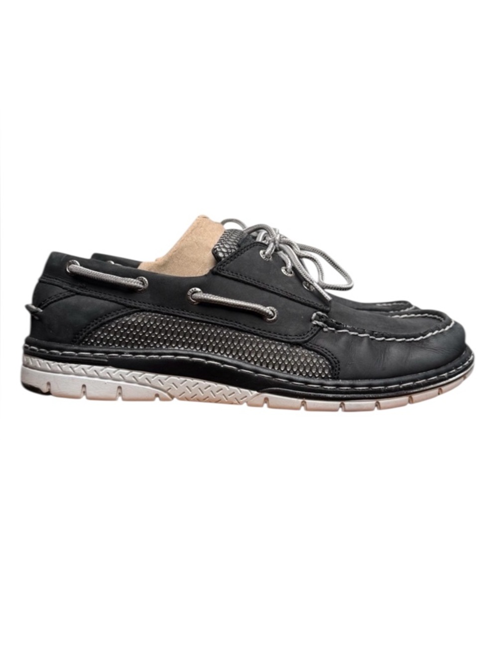 Sperry Top-Sider Men’s Black Suede Leather Boat Shoes Size 10M